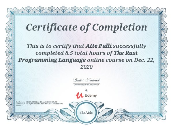 Rust cert