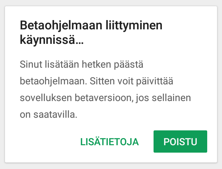 Beta liittyminen 1